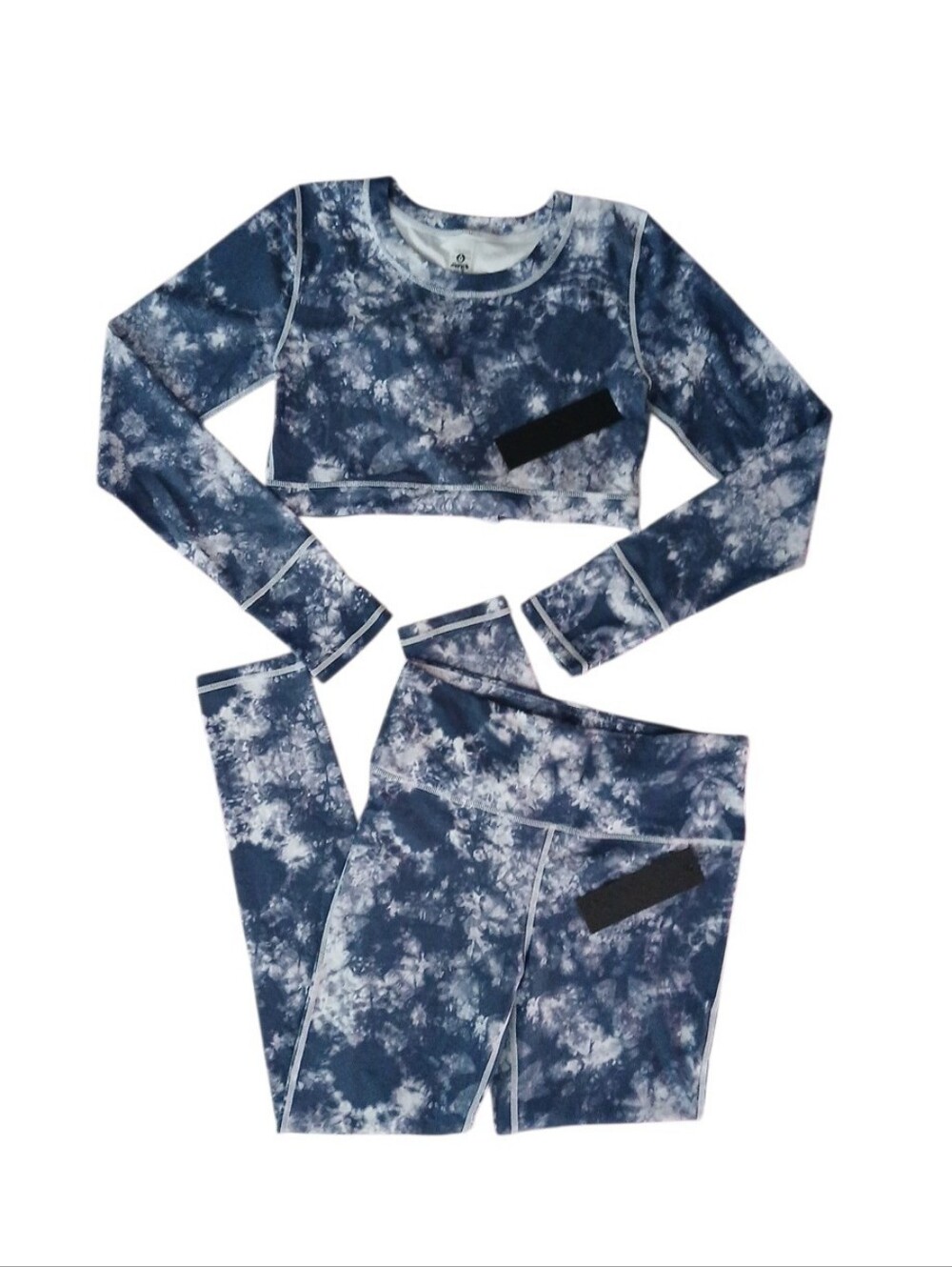 Mono B Tie-Dye Workout‎ Crop Top And Leggings Set Size Large NWT